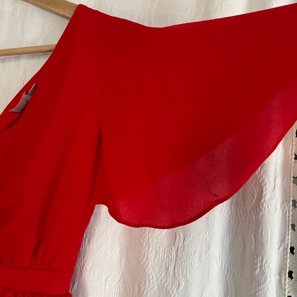 Asos Red Flowy A-line Mini dress - Picture 4 of 7